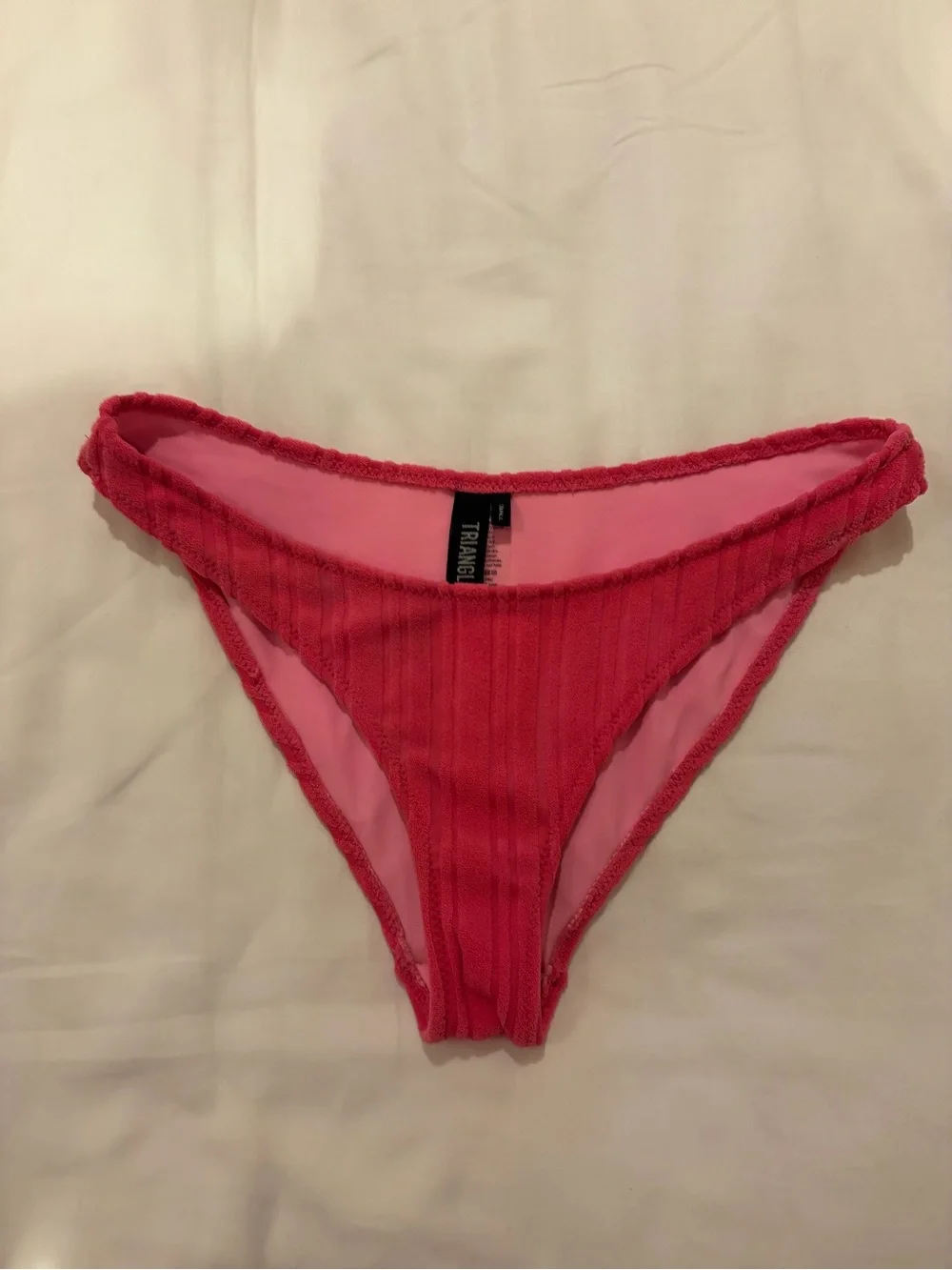 triangl swimwear Ribbed Hot Pink Two-Piece Bikini Set